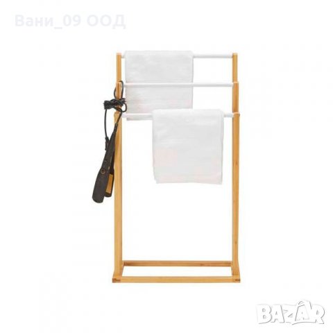 Бамбукова закачалка за кърпи за баня, снимка 2 - Закачалки - 33974332