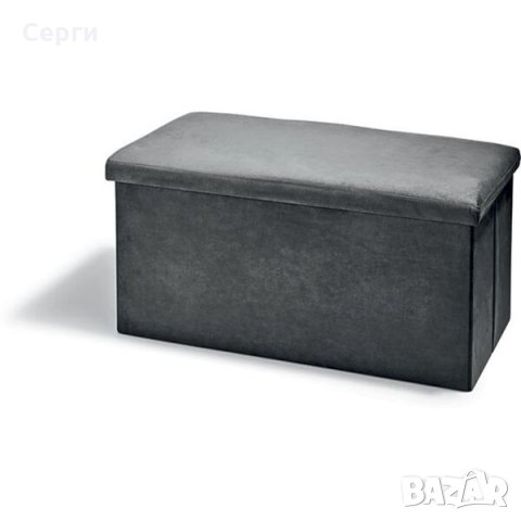 Табуретка - кутия за съхранение Dekor, Размер 76 x 38 x 38 cm, Сив, снимка 2 - Столове - 32198514