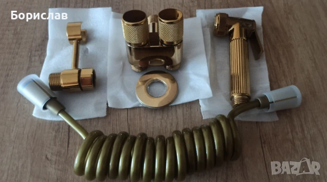 Хигиенен душ за тоалетна/биде с двоен кран - 5 цвята, снимка 4 - Душове - 48624955