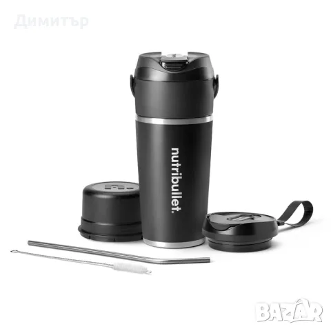 Смути блендер,шейкър  Nutribullet Flip NBP016B, Преносим, 11.1 V, 590 мл, USB-C, Черен