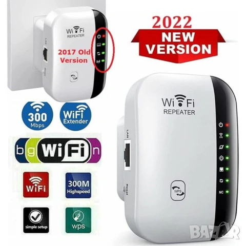 Универсален WiFi Усилвател на Сигнал (Repeater), 300Mbps, Безжичен Удължител на Обхват с LAN Порт, снимка 2 - Друга електроника - 54363410