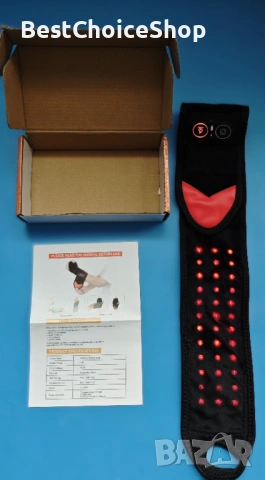 Лента за китка с червена светлина, 36 светодиода, 3 нива на регулиране, С функция за масаж, 3000mAh