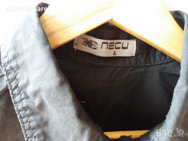 Мъжка риза Necu в черно, снимка 3 - Ризи - 30467158