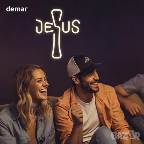 Неонов знак Исус Кръст, перфектен за домашен декор, религиозни събития, USB захранване, снимка 8 - Декорация за дома - 49908221