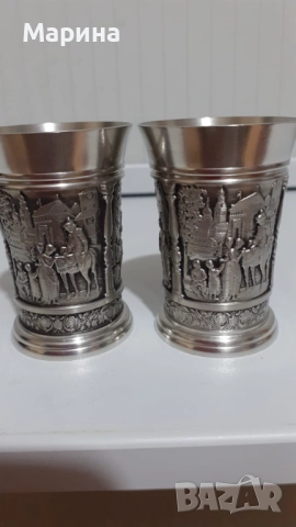 Комплект за ракия от калай Antik*Vintage  #108, снимка 8 - Антикварни и старинни предмети - 52397734