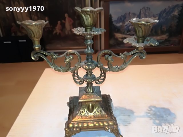 СВЕЩНИК В ЦВЯТ СТАРО ЗЛАТО-ВНОС ГЕРМАНИЯ 2205221007, снимка 3 - Антикварни и старинни предмети - 36837254