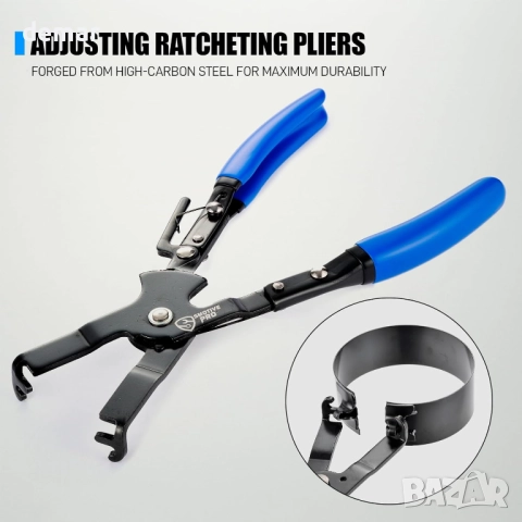 Комплект за компресиране на бутални пръстени SMOTIVEPRO, 7 части, клещи с тресчотка, снимка 4 - Аксесоари и консумативи - 51720532