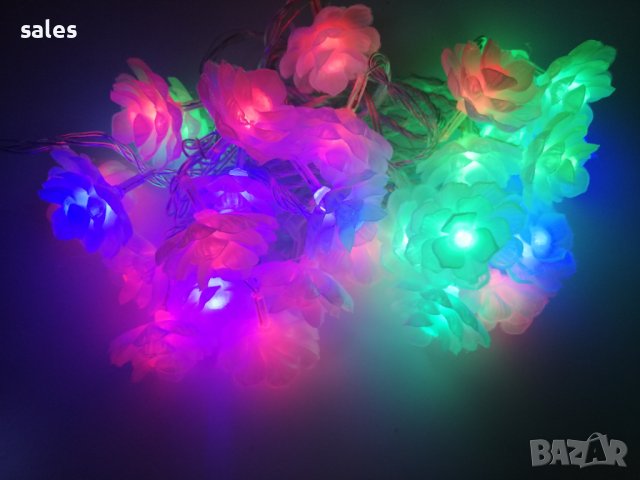 Коледни LED лампички цветя