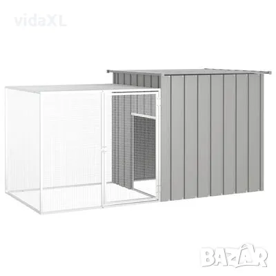 vidaXL Клетка за пилета сива 200x91x100 см поцинкована стомана（SKU:171546）, снимка 1 - Други стоки за животни - 48782087