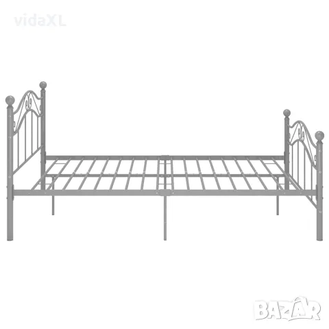 vidaXL Рамка за легло, сива, метал, 120x200 cм, снимка 4 - Спални и легла - 56146858