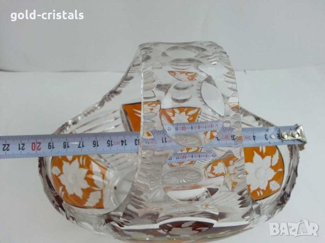 Кристална кошница купа цветен кристал, снимка 16 - Антикварни и старинни предмети - 29702522