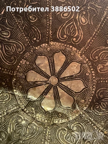 Ръчно изработена декоративна купа от дърво с метална облицовка (не се влияе от магнит), снимка 6 - Антикварни и старинни предмети - 50856346