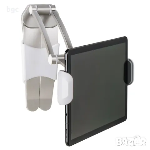 4-в-1 Стенна+Настолна Стойка за таблети от 7-15" Hama, Алуминиева, Сребрист Регулируема Ергономична , снимка 4 - Селфи стикове, аксесоари - 50373907