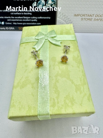 Сребърни обеци с мойсанит (Диамант) 1 карат, снимка 9 - Обеци - 54090969