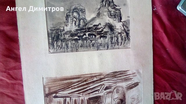 Мони Аладжемов два акварела , снимка 2 - Картини - 38484744