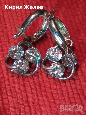 2 СРЕБЪРНИ ВИСУЛКИ със СРЕБЪРНИ ОБЕЦИ СРЕБРО 925 и ФАСЕТ ЦИРКОН КАМЪНИ 25168