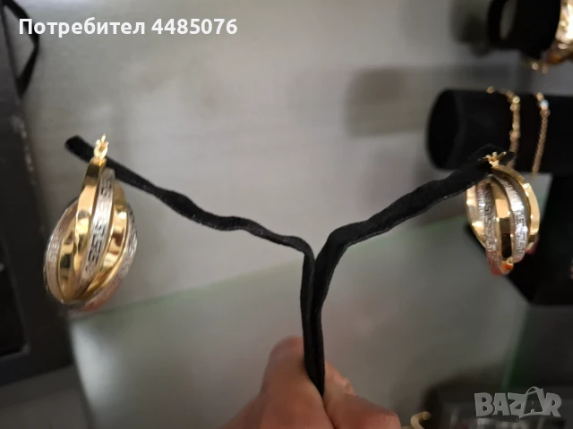 ДАМСКИ ЗЛАТНИ ОБЕЦИ ХАЛКИ 14К.  645ЛВ. , снимка 5 - Обеци - 50460161