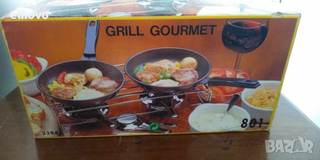 Комплект двоен котлон спиртник+2тиганчета, снимка 2 - Газови котлони - 42624812