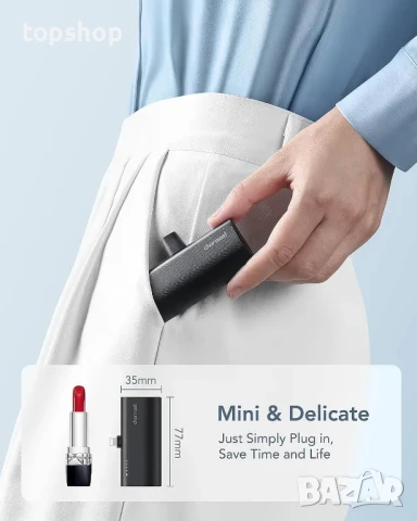 НЕРАЗОПАКОВАНА Charmast CMA Малка Външна батерия за айфон Power Bank 5000mAh за iPhone, снимка 9 - Apple iPhone - 50529479
