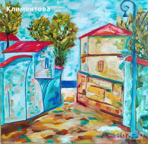 "Тюркоазено село", снимка 2 - Картини - 48300474