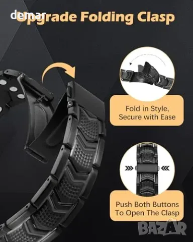 Jeracol Magnetic Bracelet за мъже – магнитна гривна от титанова стомана, 3 реда магнити, сгъваем, снимка 4 - Гривни - 55849731
