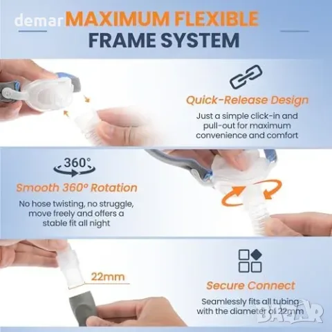 Назален комплект BlessEase за CPAP AirFit P10, размер M, снимка 5 - Медицински консумативи - 55829679
