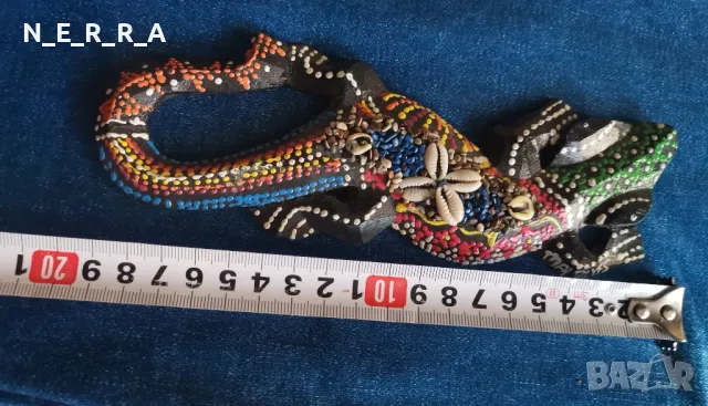 Дървена фигура на крокодил, снимка 3 - Колекции - 48705307