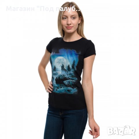 Нова дамска тениска с дигитален печат Вълк, пълнолуние, Серия вълци, снимка 9 - Тениски - 29463547