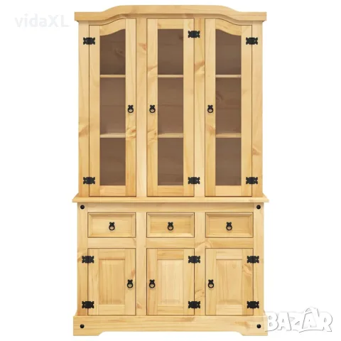 vidaXL Висок шкаф Corona, кафяв, 112x43x191,5 см, мексикански бор масив, снимка 4 - Бюфети - 56147358
