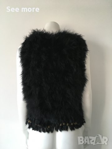 Елек от щраусови пера размер S/M, снимка 4 - Елеци - 38629906