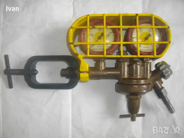 MESSER GRIESHEIM Оригинален РЕДУЦИР ВЕНТИЛ ЗА АЦЕТИЛЕН за оксижен Масивен с предпазна решетка метал