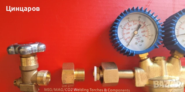 Преход редукция от бутилка към редуцир вентил технически газ, снимка 2 - Други машини и части - 50300870