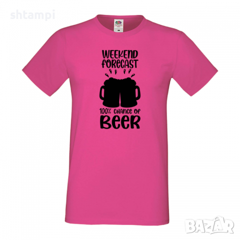 Мъжка тениска Weekend Forecast 100 Chance Of Beer,Бира,Бирфест,Beerfest,Подарък,Изненада,Рожден Ден, снимка 7 - Тениски - 36389404