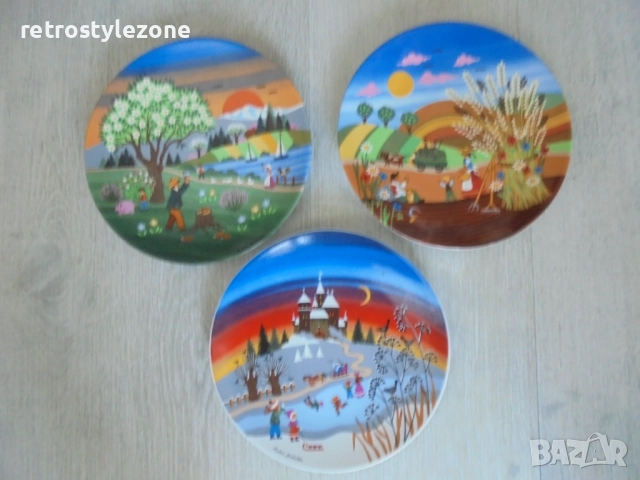 № 8390 Три порцеланови декоративни чинии / пана – Reutter Porzellan  , снимка 8 - Други ценни предмети - 52539989