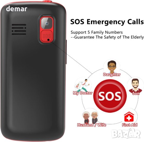 uleway 4G телефон за възрастни с голям екран и две SIM карти, снимка 2 - Телефони с две сим карти - 42902353