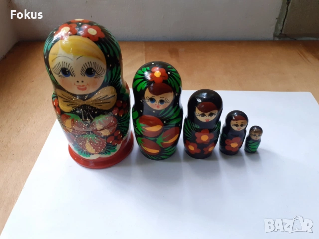 Матрьошка руска дарвена кукла 5 в 1, снимка 5 - Антикварни и старинни предмети - 53278684