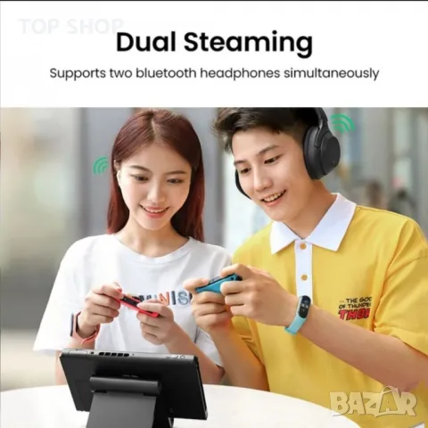 UGREEN CM399 Switch Bluetooth адаптер 5.0 предавател, свързан към външен високоговорител за безжични, снимка 6 - Слушалки и портативни колонки - 48704374