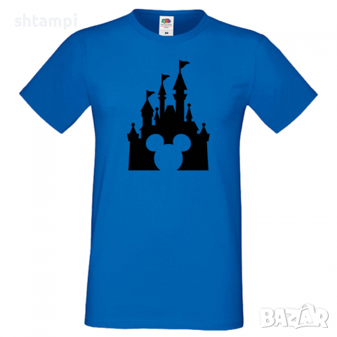 Мъжка тениска Mickey Head Disney Castle Подарък,Изненада,Рожден ден, снимка 2 - Тениски - 36576011