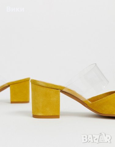 Дамски чехли в жълто, снимка 4 - Чехли - 29191150