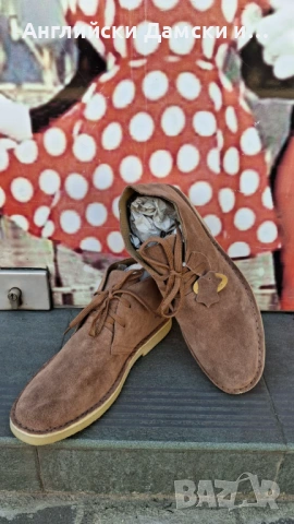 Английски Мъжки Кларкови Обувки Естествен велур , снимка 2 - Ежедневни обувки - 54125257