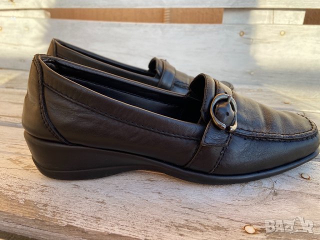 Италиански черни дамски обувки Frau естествена кожа номер 37, снимка 2 - Дамски ежедневни обувки - 31709203