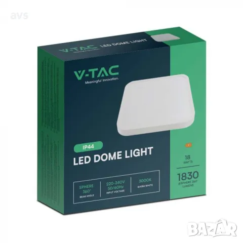 LED плафон квадратен 24W 3000K VT-8624 V-TAC бял, снимка 2 - Полилеи - 48682661