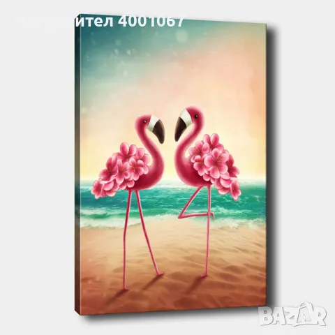 картина с фламинго, снимка 1