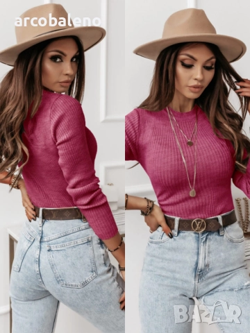 Дамски втален оребрен пуловер ISSABELI, 5цвята , снимка 14 - Блузи с дълъг ръкав и пуловери - 52579081