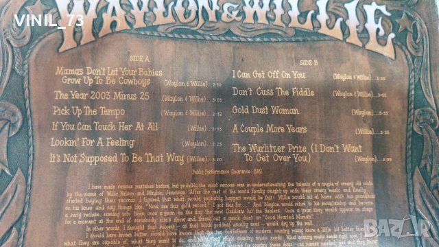 Waylon Jennings & Willie Nelson , снимка 3 - Грамофонни плочи - 39351238