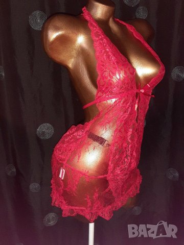 Аvid  Love M червена дантелена нощница / топ, снимка 7 - Корсети, бюстиета, топове - 29664632