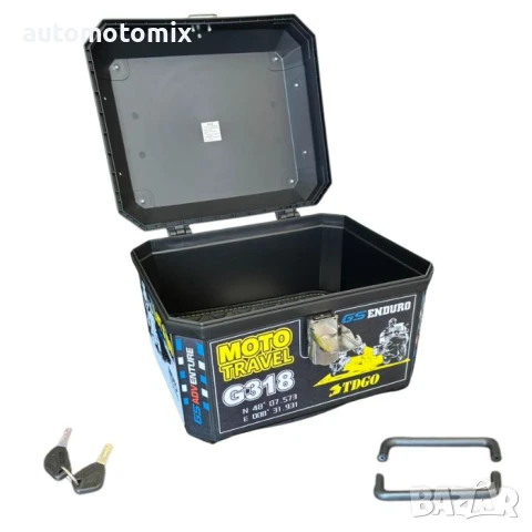 Куфар за мотор 45л.,Кутия за задната част на мотор, цветен - 721406, снимка 3 - Аксесоари и консумативи - 50938260