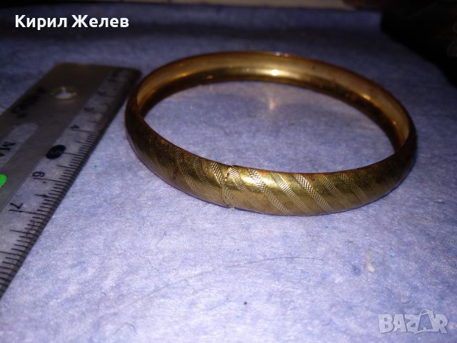 ЗЛАТИСТА СТИЛНО ОРНАМЕНТИРАНА ВИНТИДЖ ГРИВНА от НЕРЪЖДАЕМА СТОМАНА 26574, снимка 3 - Гривни - 40833056