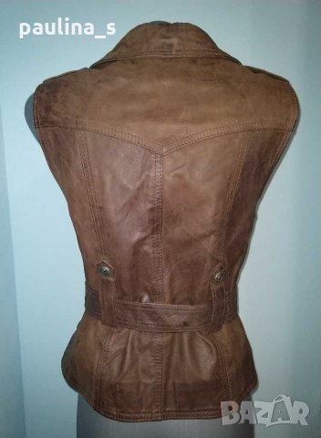 Естествен набук / рокерски елек "itinerance" / малък размер , снимка 5 - Елеци - 31099594