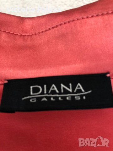 🇮🇹 Дизайнерска копринена риза цвят корал, снимка 4 - Ризи - 29198646